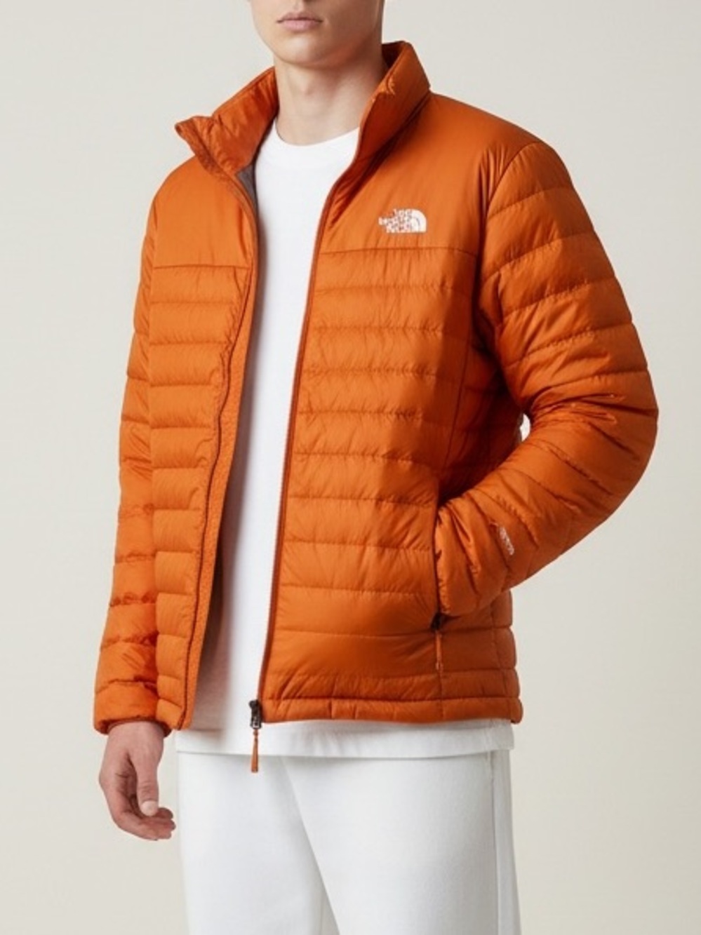 The North Face Men’s Orange Lightweight Quilted Puffer Jacket- Small